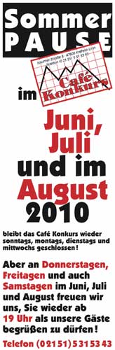 Plakat Sommerpause 2010