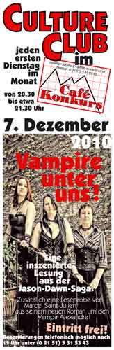 Culture Club Lesung "Vampire unter uns"