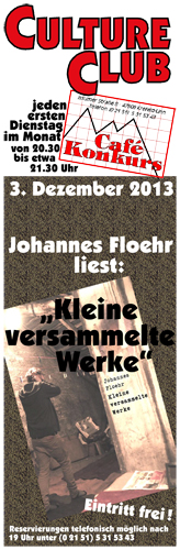 Kleinplakat Lesung Floehr 2013