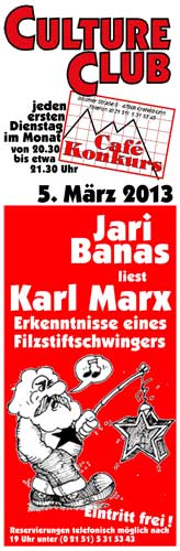 Kleinplakat Lesung Jari Banas