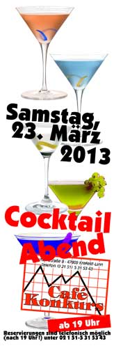 Kleinplakat "Cocktail-Abend"